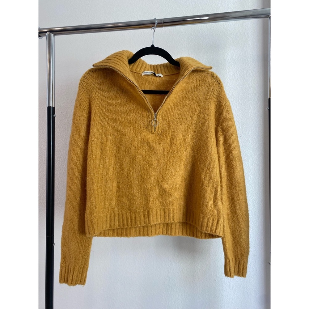 Chemistri Mustard Yellow Quarter Zip Sweater